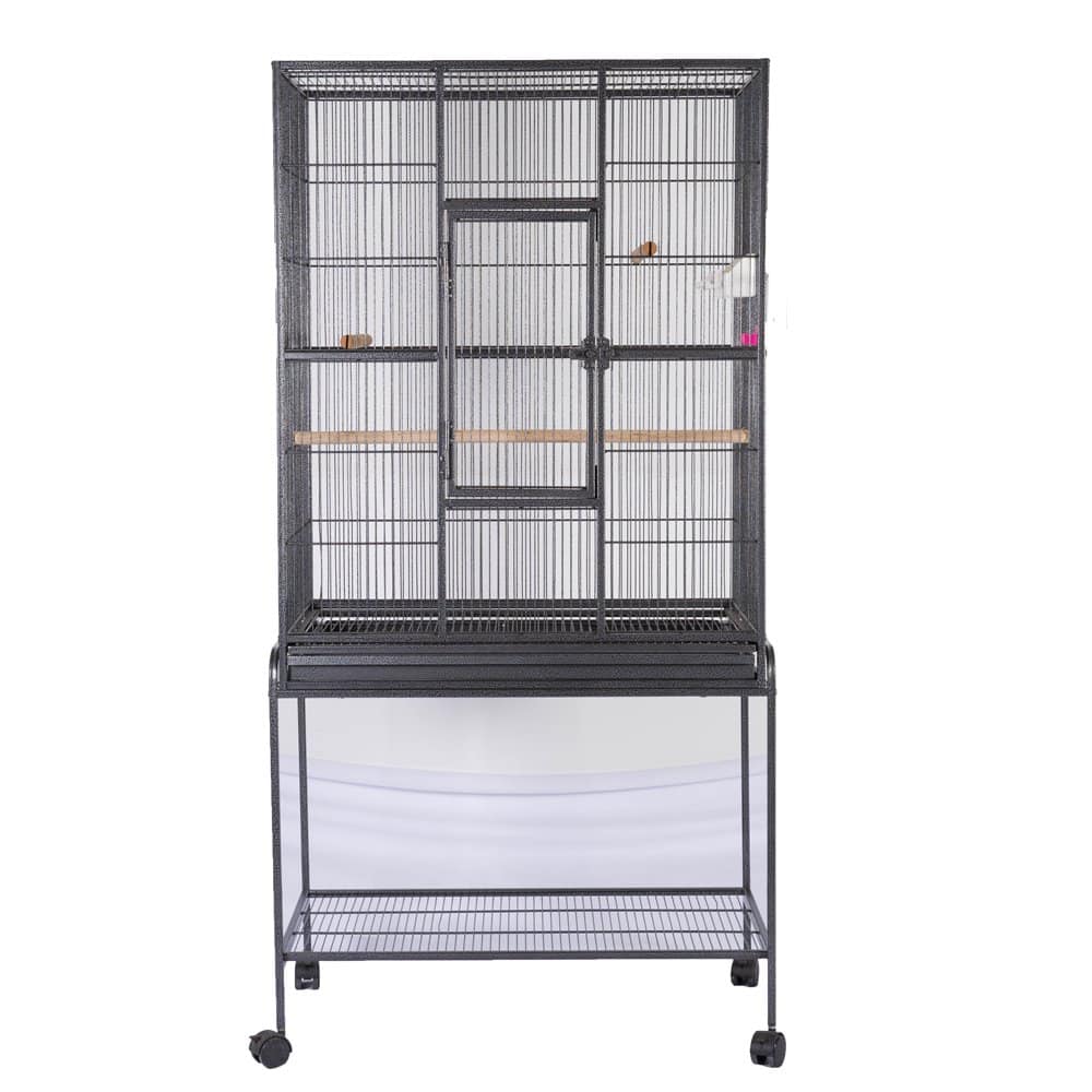 AllRight Bird Cage With Stand Large Parrot Cage for Budgerigars Standing Bird Cage With Sliding Tray Movable Stand Can Be Used For Parrot Canary 92x46x35.3CM