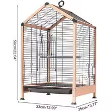 Rust-Resistant Metal Bird Cage with Rooftop Ladder for Parrots & Lovebirds - Image 2