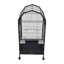 Large Iron Parrot & Parakeet Flight Cage with 5 Doors & Feeding Cups - Image 4