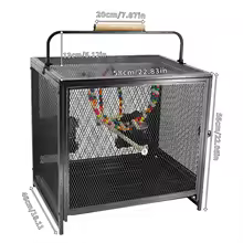 Large Metal Bird Cage with Hammock, Swing & Perch for Parrots & Cockatiels - Image 3