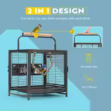 Wrought Iron Bird Travel Cage for Parrots, Conures & Cockatiels - Image 4