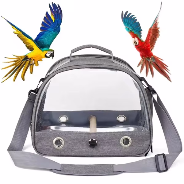 Parrot Carrier Backpack with Perch - Portable & Foldable Bird Travel Cage