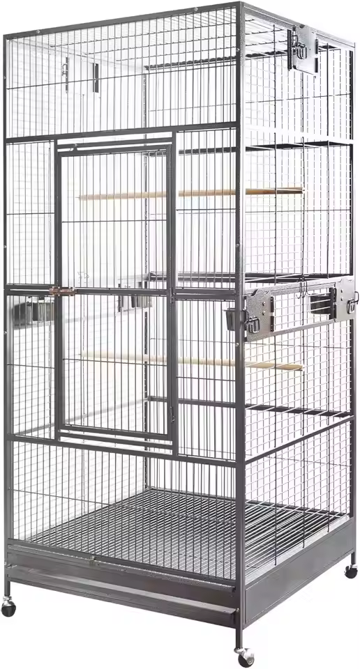 XXL Bird Flight Cage with Accessories & Cover for Parrots - Image 7