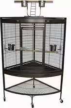 Large Metal Black Bar Parrot & Pigeon Breeding Cage – Corner Aviary - Image 4