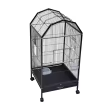 Large Iron Parrot & Parakeet Flight Cage with 5 Doors & Feeding Cups - Image 5