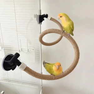 Parakeet Suction Cup Perch – Folding Standing & Grinding Toy
