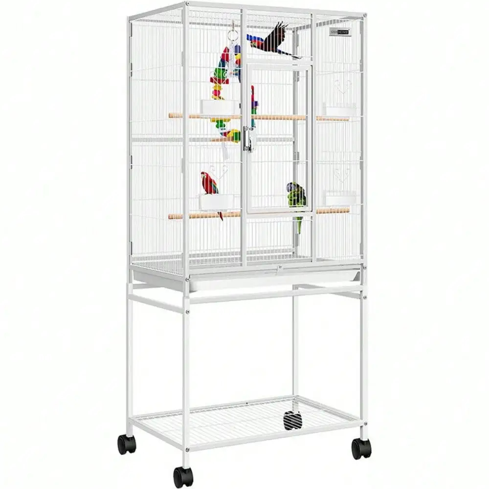 54" Wrought Iron Large Bird Cage with Stand for Parrots & Conures