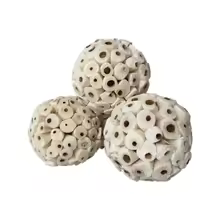 3PCS Natural Sola Ball Bird Chew Toys – Foraging Fun for Parrots, Finches, Gerbils