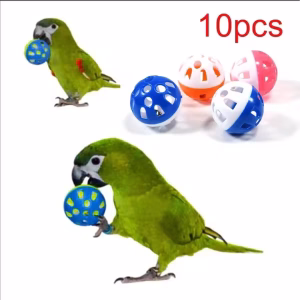 10pcs Colorful Bell Ball Toys – Fun Chew Toys for Parrots & Parakeets