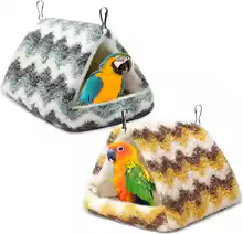 2PCS Hanging Bird Nest Beds – Plush Hammock for Parrots, Budgies & Eclectus