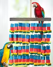 XL Parrot Chew Toy – 21.6" Wooden Block Tearing Toy for Macaws & African Greys - Image 4