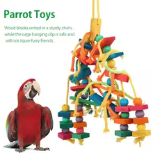 Wood & Cotton Rope Parrot Toys – Bite-Resistant, Fun Training & Chewing for Lovebirds and Small Birds