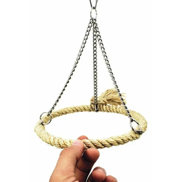 Bird Rope Ring Swing – Hanging Toy for Budgies, Cockatiels & Parrots - Image 4