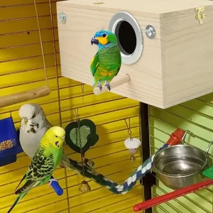 Wooden Parrot Breeding Nest Box for Mating & Nesting