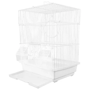 White Portable Iron Birdcage for Parrots – Travel Pet Cage