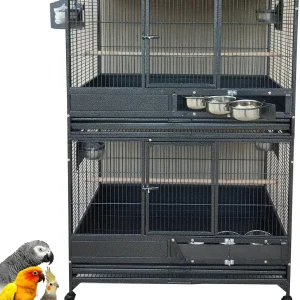 XL Heavy-Duty Stackable Parrot Breeding Cage with Nest Box Doors